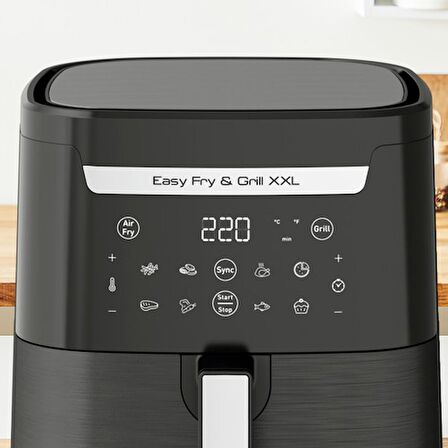 Tefal EY8018 Easy Fry & Grill & XXL Yağsız Fritöz Airfryer, 6,5 Litre Kapasite, Hava ile Kızartma & Izgara, Siyah – 7211004776