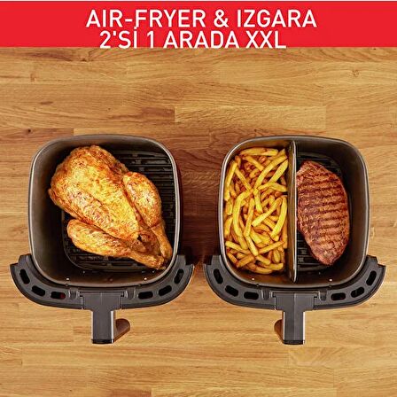 Tefal EY8018 Easy Fry & Grill & XXL Yağsız Fritöz Airfryer, 6,5 Litre Kapasite, Hava ile Kızartma & Izgara, Siyah – 7211004776