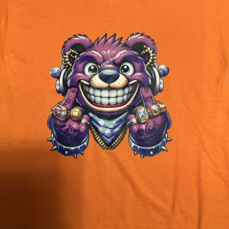 Renkli Ayıcık Baskılı Özel Tasarım Tişört