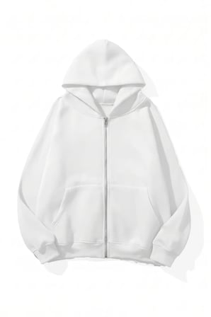 Unisex Yumuşak Dokulu Oversize 3 İplik Fermuarlı Sweatshirt