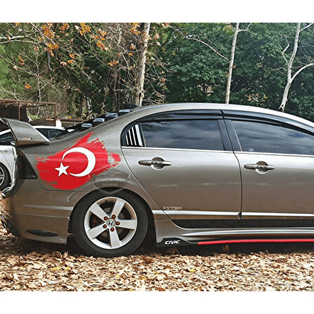 Honda Civic FD6 2006-2011 Uyumlu Kelebek Cam Izgarası Kelebek Cam Vizörü Havalandırma Sağ Sol Takım Parlak Siyah