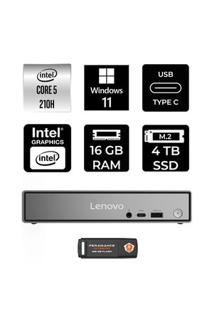 ThinkCentre Neo 50q Gen 5 Intel Core 5 210H 16GB 4TB SSD W11P Mini Masaüstü Bilgisayar
