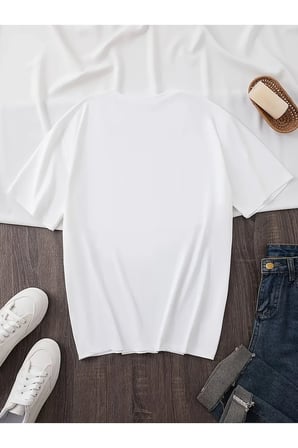 Unisex Kalpli Kurdele Baskılı Tasarım Tshirt