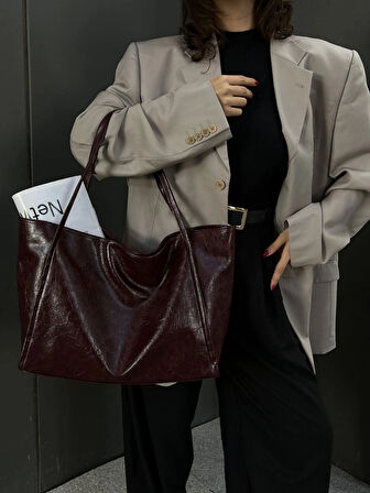 Kadın Salaş Model Vintage Shopper El ve Omuz Çantası