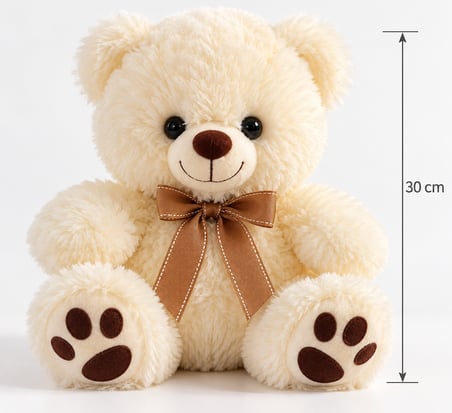 30 cm Pelüş Ayı – Fiyonklu Yumuşak Oyuncak Ayıcık beyaz