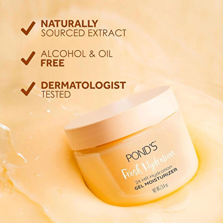 Ponds Portakal İçerikli, Yenilenmiş ve Parlak Cilt, Nemlendirici Jel 96.4 GR