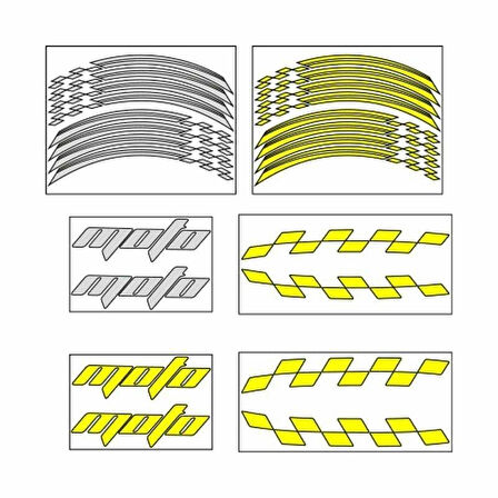 Üniversal Racing Motosiklet Jant Şeridi Florasan Sarı