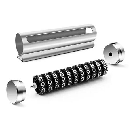 CELİK AVM® Alüminyum Kasa Gri Renk Çevirmeli Araç Içi Telefon Numaratörü Park Oto Numaratörü