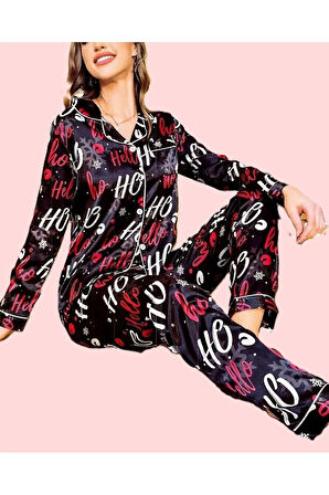 Kadın Saten Önden Düğmeli Pijama Takımı LL.N1.I0.LA.009