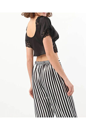 Kadın Saten 2'li Dantel Detaylı Pijama Takımı LL.N1.I0.LA.012