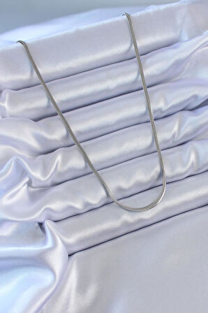 Narin Boyunlar için Çelik Silver İnce Italy Zincir 60CM Kadın Kolye