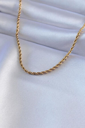 Narin Boyunlar için Çelik Golden Burgu 45CM Kadın Kolye