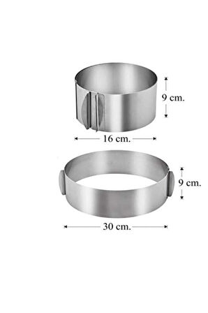 Şef Aşçı için Kek Kalıbı -  Ayarlı Kelepçeli Yuvarlak Paslanmaz Metal