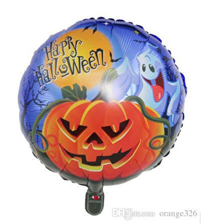 Eğlenceli Korku Kostümü için Happy Halloween Folyo Balon 18 inç