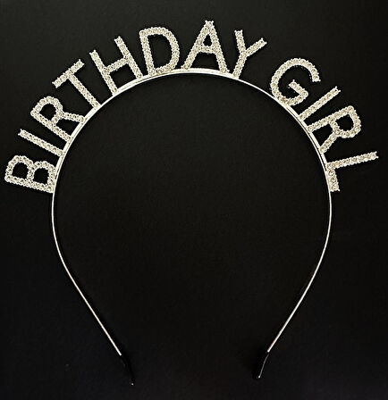 Eğlence Kostümü için Premium Silver Kristalli Birthday Girl Tacı 17x16CM