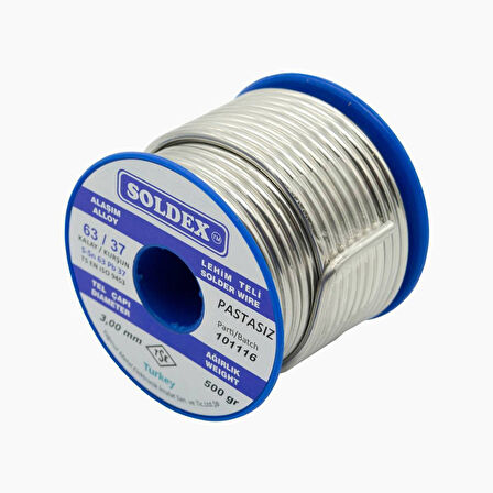 Elektronikçi için 63-37 Pastasız Vitray Lehim Teli 3000GR 3MM