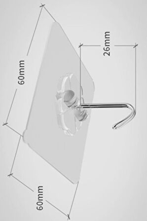 Banyo Düzeni için Yapışkanlı Suya Dayanır Şeffaf Askı 5li Kanca Seti
