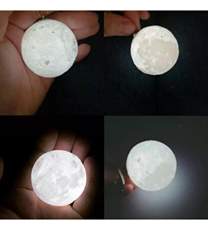 Hediye için 3D Moon Ay Işıklı Led Lamba Anahtarlık