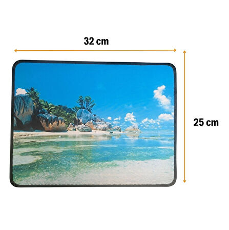 Bilgisayar Keyfi için Ada Manzara Motifli 25x32CM Mini Mouse Pad