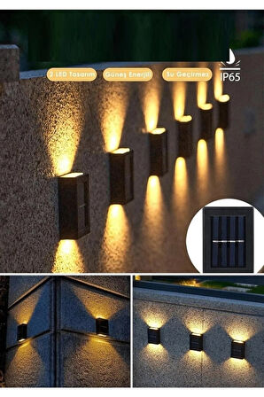 Bahçe Keyfi için Solar Şarjlı Çift Taraflı Aplik Duvar Lambası