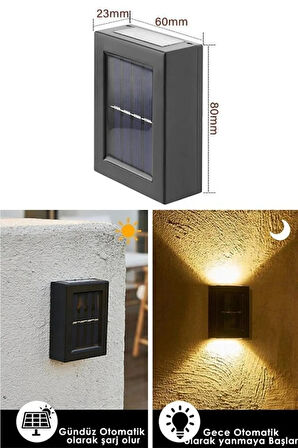 Bahçe Keyfi için Solar Şarjlı Çift Taraflı Aplik Duvar Lambası