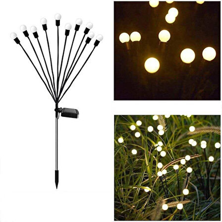 Bahçe Keyfi için Solar Şarjlı 10LED Gün Işıklı Bahçe Çiti Dekoru Lamba