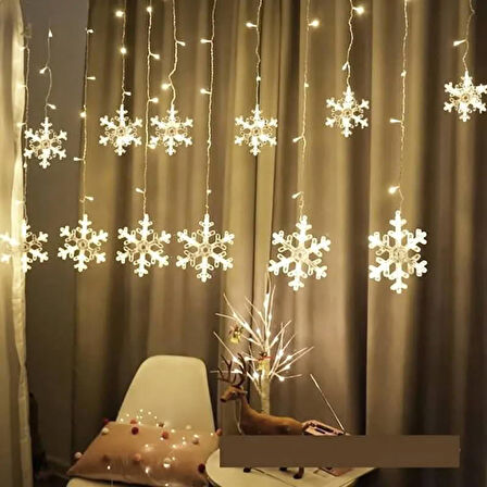 Bahçe Keyfi için 3MT 8MOD 12 Kar Tanesi Ledli 12 Saçaklı Aydınlatma