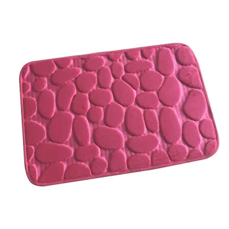 Banyo Dekoru için Hafızalı Kaydırmaz Pembe Banyo Paspası