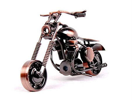 Büro Ev Hediyesi için Bakır Renk Metal Motosiklet
