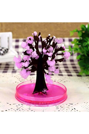 Büro Ev Hediyesi için 9x8CM Sihirli Sakura Kristal Kiraz Çiçeği Ağacı