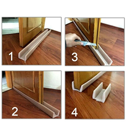 Büro Ev Yalıtımı için 4ADET Kahverengi Kapı Altı U Stil Yalıtıcı Strafor Seti