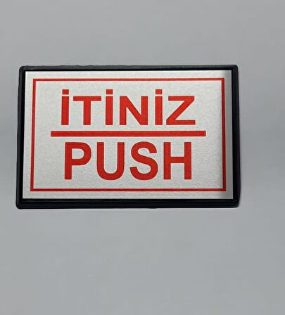 Büro İş Güvenliği için 10x7CM Mini Yapışkanlı Push İtiniz Uyarı Tabelası