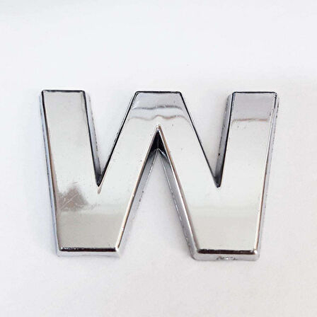 Büro Ev Dekoru için 9CM Yapışkanlı Krom W Harfi