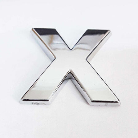 Büro Ev Dekoru için 9CM Yapışkanlı Krom X Harfi