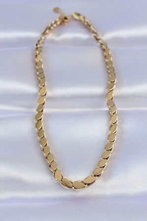 Zarif Kadın için Golden Çelik Arpa Kolye