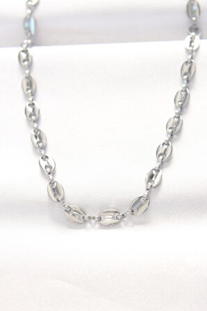 Zarif Kadın için Silver Çelik Renk Gemici Zincir Kolye