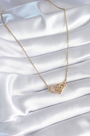 Zarif Kadın için Golden Çelik Zirkonlu Tiffany Kolye