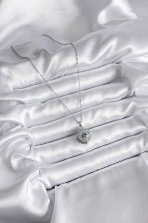 Zarif Kadın için Golden Çelik Zirkonlu Göz Kolye