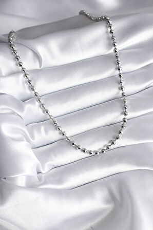 Zarif Kadın için Silver Pirinç Topçuk Kolye