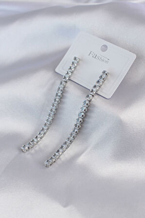 Zarif Kadın için Silver Zirkonlu Stil Küpe