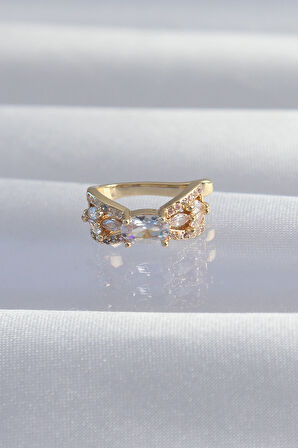 Zarif Kadın için Golden Pirinç Zirkonlu Earcuff Küpe