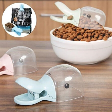 Büro Ev Evcil Hayvanı için Ördek Stil Mandallı Koruyucu Ölçekli Kuru Mama Ölçek Kaşığı