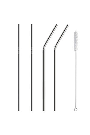 Büro Ev İçecek Keyfi için 5PARÇA Paslanmaz Metal Pipet Fırça Seti