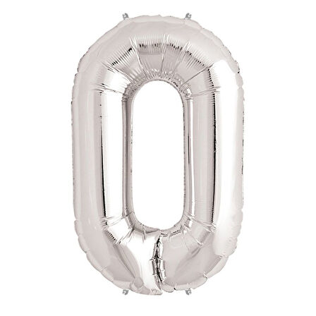 Büro Ev Partisi için 100CM Silver 0 Rakam Folyo Balon
