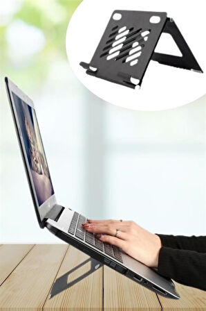 Büro Ev Ofis Bilgisayarı için Katlanır Ayarlı Metal Dizüstü Notebook Yükseltici Sehpası