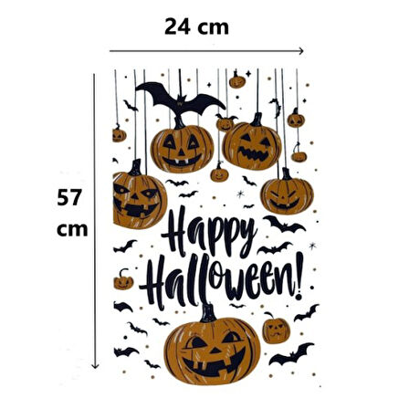 Büro Ev Ofis Dekoru için Halloween Temalı Balkabaklı Duvar Sticker Seti