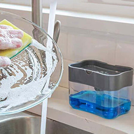 Büro Ev Ofis Banyo Mutfak Düzeni için Pompalı Sünger Hazneli Sıvı Sabunluk