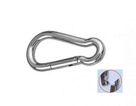 Büro İş Güvenliği için 2ADET 5x50MM Yaylı Galvaniz Çelik Karabina Seti