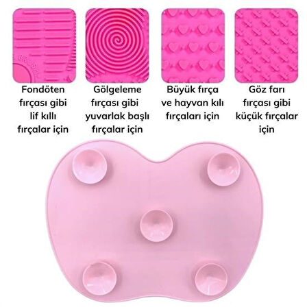 Büro Ev Ofis Personeli için Mini Pratik Makyaj Fırçası Temizleme Matı Aparatı