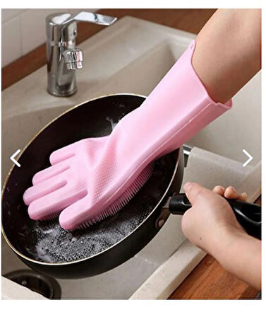Büro Ev Ofis Mutfağı için Kolay Temizlik Silikon Bulaşık Yıkama Eldiveni
